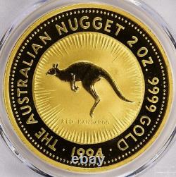 PCGS PL69 1994 Australia Nugget 2 oz 9999 Gold $200 Red Kangaroo FREE SHIPPING