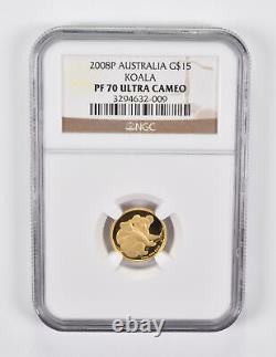 PF70 UCAM 2008-P Australia $15 Gold Koala NGC 1925