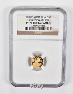 PF70 UCAM 2009-P Australia $5 Gold 1990 Kookaburra NGC 1934