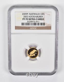 PF70 UCAM 2009-P Australia $5 Gold 2003 Kookaburra NGC 1943