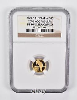 PF70 UCAM 2009-P Australia $5 Gold 2008 Kookaburra NGC 1935