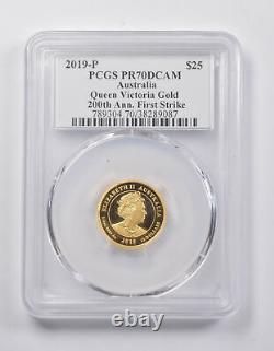 PR70 DCAM 2019-P $25 Australia 1/4 Oz. 999 Fine Gold Queen Victoria PCGS 3927