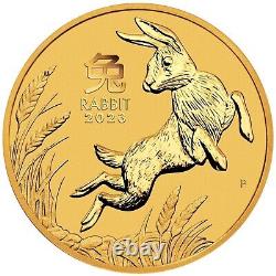 Perth Mint 1/20 oz 9999 24Kt Gold Australian Rabbit Lunar 2023 Bullion Coin