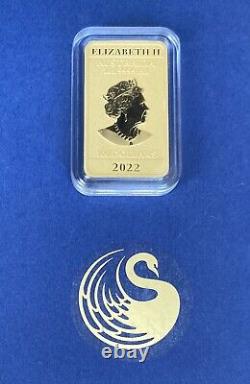 Perth Mint 2022 Rectangular Coin. 9999 Gold Dragon 1oz In Capsule BU UNC