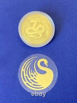 Perth Mint Gold 2013 1/2 oz. 9999 Lunar Year of the Snake low mintage BU UNC