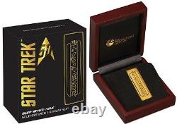 Perth Mint Star Trek Deep Space Nine Latinum 1 oz Slip Silver Gold-Plated Bar