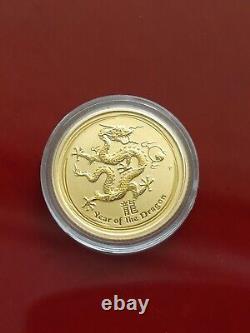 Perth Mint Year Of The Dragon 1/10 Ounce Pure Gold Coin