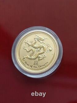 Perth Mint Year Of The Dragon 1/10 Ounce Pure Gold Coin