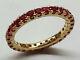 R122 Genuine 18k 750 Solid Yellow Gold Natural Ruby Full-eternity Ring Size 6.25