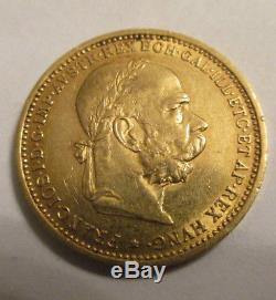 RARE 1896 20 Corona gold coin, High Grade Coin