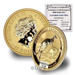 Random Year Australia Gold Kangaroo/Nugget 1/2oz Brilliant Uncirculated coin