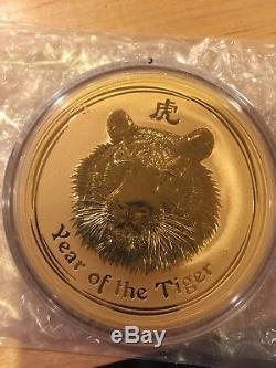 Rare 2010 10 oz Gold Australian Perth Lunar Year of the Tiger Coin 267 mintage