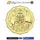 Rare 50th Anniversary Of The Royal Australian Mint Gold Plated 50 Cent Coin Rare