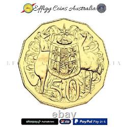 Rare 50th Anniversary of the Royal Australian Mint Gold Plated 50 Cent Coin RARE