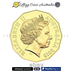 Rare 50th Anniversary of the Royal Australian Mint Gold Plated 50 Cent Coin RARE