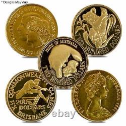 Royal Australian Mint $200 Gold Commem Coin BU/PF AGW. 2948 oz (Random Design)