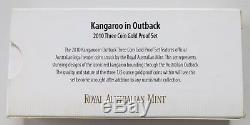 Royal Australian Mint 2010 Kangaroo in the Outback 3 Gold Coin Proof Set SCARCE
