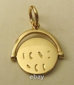 SOLID 9K 9ct Yellow Gold SPINNING I LOVE YOU VALENTINE MESSAGE CHARM/PENDANT