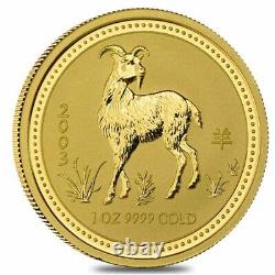 Sale Price 2003 1 oz Gold Lunar Year of The Goat BU Australia Perth Mint