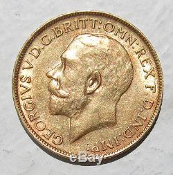 Scarce Australian 1926-M KGV Melbourne Mint 22ct Gold Full Sovereign Coin