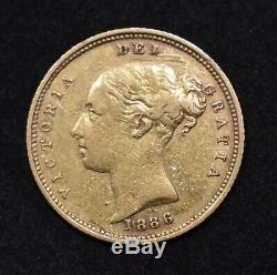 Scarce Sydney Mint Australian Gold 1886s Half Sovereign VF/G-VF Rare Coin
