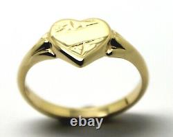 Size H Kaedesigns New Genuine 9ct Yellow Gold Heart Signet Ring