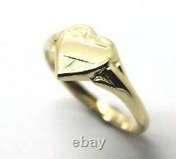 Size H Kaedesigns New Genuine 9ct Yellow Gold Heart Signet Ring