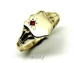 Size K 9ct 9k Small Yellow Gold Childs Ruby Shield Signet Ring
