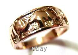 Size K New Genuine 9ct 9k Full Solid Rose Gold Lucky Elephant Ring Free express