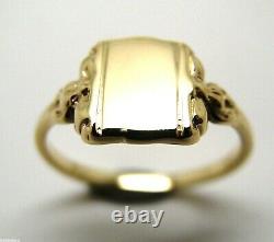 Size L Kaedesigns, New Genuine Solid 9ct 9kt Yellow Gold Signet Ring 266A
