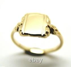 Size L Kaedesigns, New Genuine Solid 9ct 9kt Yellow Gold Signet Ring 266A