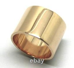 Size M Heavy New Genuine 9ct Rose Gold Full Solid Extra Wide 14mm Band Ring