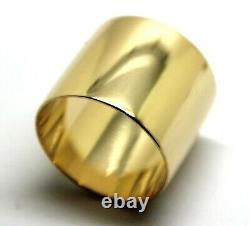 Size O Huge Genuine 9K 9Ct Yellow Gold Full Solid 16mm Extra Wide Band Ring