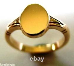 Size P New Genuine New 9ct 9K Yellow Gold Oval Signet Ring