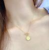 Solid 14k Yellow Gold Retro Round Australian Coin Pendant & Necklace
