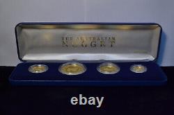 THE AUSTRALIAN NUGGET 4 COIN SET PERTH MINT 1986 PROOF SET ISSUE #10061 WithCOA