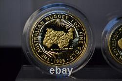 THE AUSTRALIAN NUGGET 4 COIN SET PERTH MINT 1986 PROOF SET ISSUE #10061 WithCOA