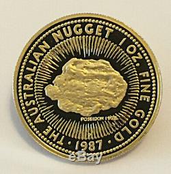 The 1987 Australian Nugget A, 4 Proof Gold Coins Issue (1.85 Oz) + Box & COA
