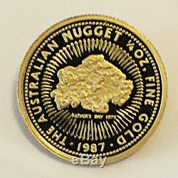The 1987 Australian Nugget A, 4 Proof Gold Coins Issue (1.85 Oz) + Box & COA