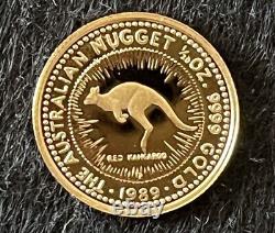 The Australian Nugget 1/20 Oz Coin 9999 Gold 1989 Kangaroo Elizabeth II $5