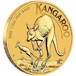 The Perth Mint 2022 Kangaroo 1/4oz. 9999 Gold Bullion Coin 99.99% Pure Gold