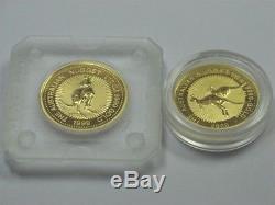 Two Australia GOLD Kangaroo 1999/2000, 0.9999 Fine GOLD 1/10 oz. Ea Perth Mint