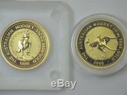 Two Australia GOLD Kangaroo 1999/2000, 0.9999 Fine GOLD 1/10 oz. Ea Perth Mint