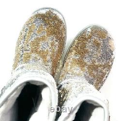 UGG Women's Size US 7 Classic Short Cosmos Sequin Sparkly Boots Gold & Silver