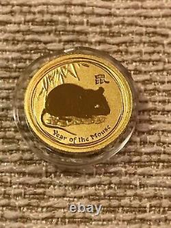VERY RARE 2008 Australia Year of the Mouse BU Lunar II Rat 1/20oz Gold