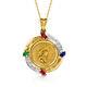 Vintage 24kt Gold Australian Replica Coin &. Multi-gemstone Necklace With