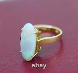 Vintage Jewellery Solid Gold Ring Australia Natural White Opal Antique Jewelry