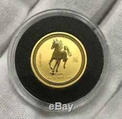YEAR OF THE HORSE AUSTRALIAN LUNAR SERIES I 2002 1/4 OZ. 9999 Pure Gold Coin